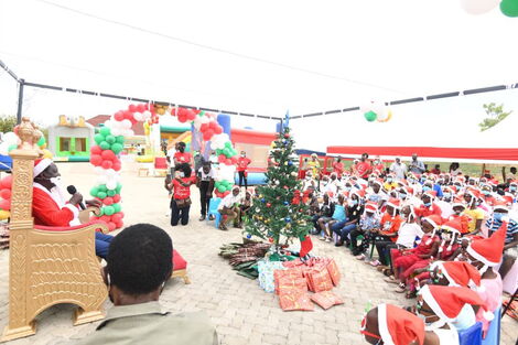 ODM leader Raila Odinga hosts orphans at a Christmas party in Kisumu on Friday, December 24, 2021.