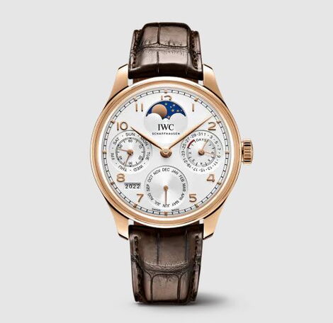 The Swiss-made International Watch Company (IWC) Portugieser Perpetual Calendar 18 karat Rose Gold Men's Watch. 
