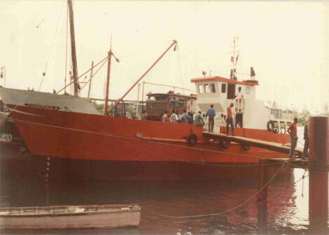 An image of the Zaharoula ship built by Hon. Esther Passaris' father.