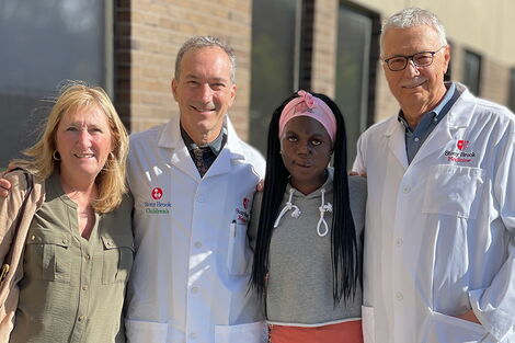Saline Atieno (second from right) with (from left) host Kerri Tame, Doctor Alexander Dagum and Doctor Leon Klempner taken on June 10, 2021.