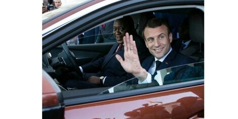 Uhuru and Macron at State House Nairobi.