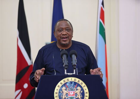 President Uhuru Kenyatta Delivering end of year message at state house of Friday December 31,2021