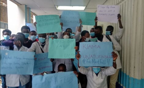 UoN students during demos on Wednesday, July 14 2021