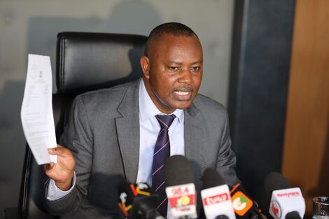 DCI Boss George Kinoti Speaking during a press conference at DCI headquarters on March 5, 2020.