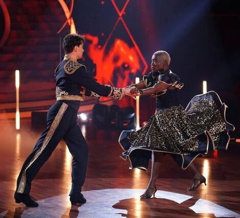 Auma Obama with her dance partner Andrzej Cibis during thedancing competition.