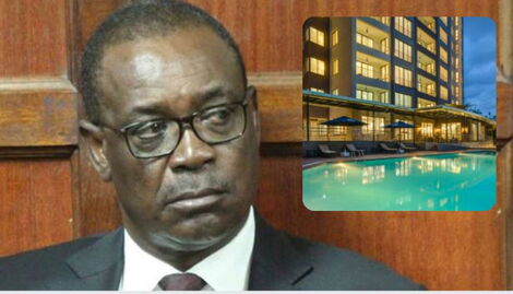 Former Nairobi Governor Evans Kidero. Insert: a view of Gem Apartments in Nairobi.