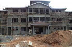 Ongoing construction of a storey building in a secondary school