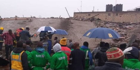 A six-storey building in Ruaka near Fortune Club area collapses on Thursday, November 17, 2022.
