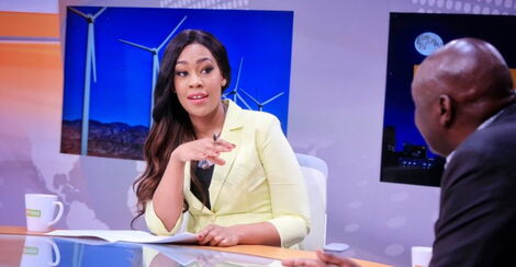 Victoria Rubadiri Interviews a guest on Citizen TV.