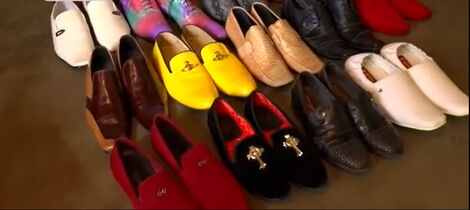 Sammy Wamuri's designer shoes collection.