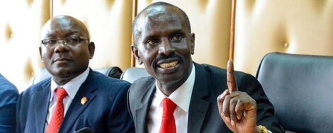 KNUT Secretary-General Wilson Sossion addresses journalists in Nairobi on May, 16 2019
