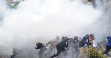 Protestants Teargassed During a Protest