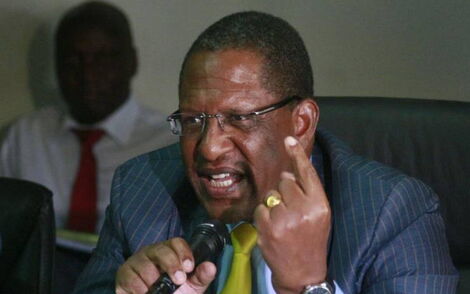 A photo of Environment Cabinet Secretary Keriako Tobiko appearing before the National Assembly Environment Committee in Nairobi on Thursday, March 7, 2019. 