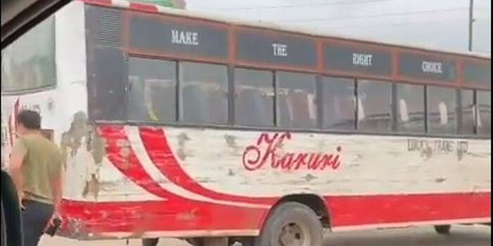 Matatu Driver Flees After Hitting Prado [VIDEO]