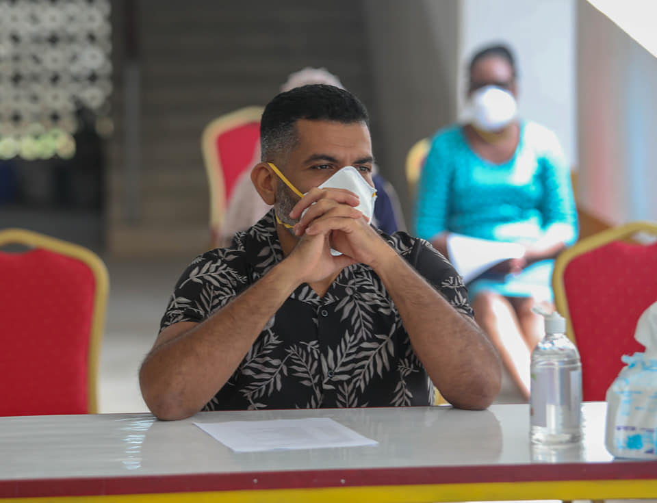 Mvita MP Abdulswamad Shariff Nassir pictured at the Kenya Medical Training College (KMTC) in Mombasa during the launch of a sensitization campaign on April 28, 2020