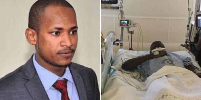 Embakasi East MP Babu Owino (left) and DJ Evolve hospitalised at Nairobi Hospital.