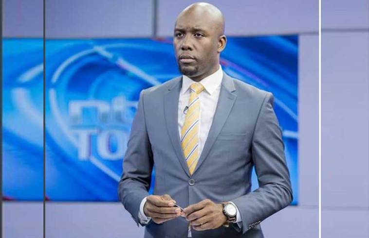 NTV news anchor Dennis Okari at the station's studios