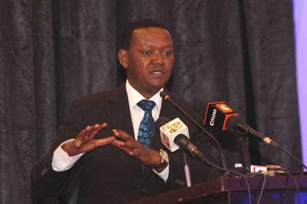 A photo of Machakos Governor Alfred Mutua at Crowne Plaza Hotel in Nairobi on August 20, 2019.