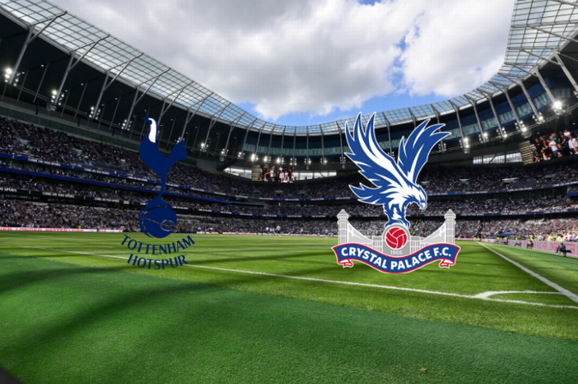 A graphic showing Crystal Palace and Tottenham Hotspurs logos ahead of the upcoming match.