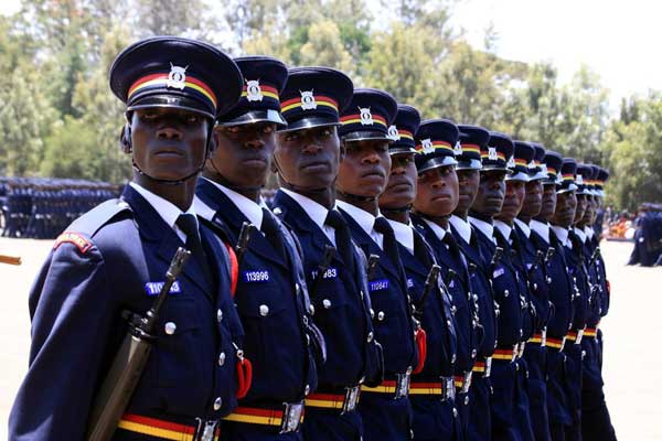Police officers during a passout parade at Kiganjo on March 3, 2017 (Photo/ Daily Nation)