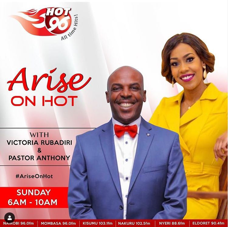 A poster of Citizen TV Anchor Victoria Rubadiri and her co-host Pastor Anthony,