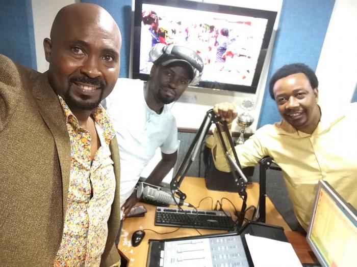 Kamau Kamlesh, Man Nyari and Pastor Godfrey Migwi at the Kameme FM show. Sources previously indicated that the pastor was asked to quit due to his harsh criticism on President Uhuru Kenyatta.