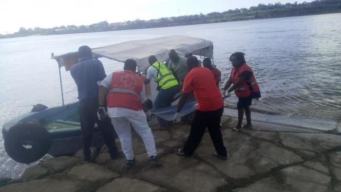 Rescuers retrieve the body of John Mutinda whose car plunged into the Indian Ocean on Saturday, December 7, 2019. 