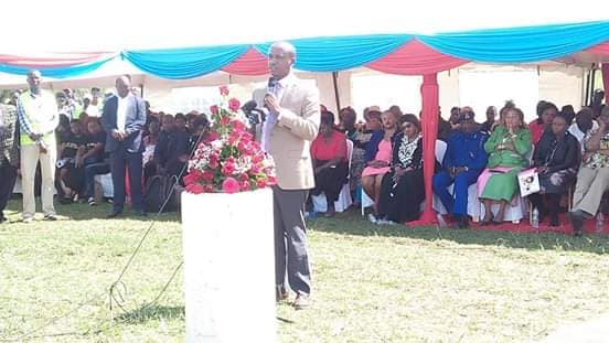 Makueni Senator Mutula Kilonzo Jnr speaking during the burial on Saturday, October 19.