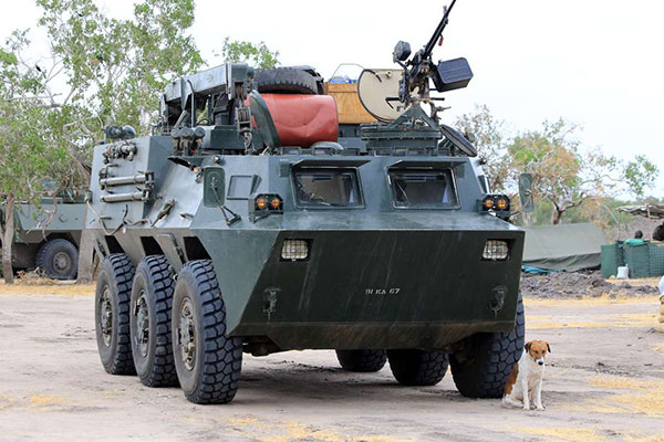 One of the armoured vehicles used by the Kenya Defence Forces troops in the battle against al-Shabaab insurgents in Somalia.