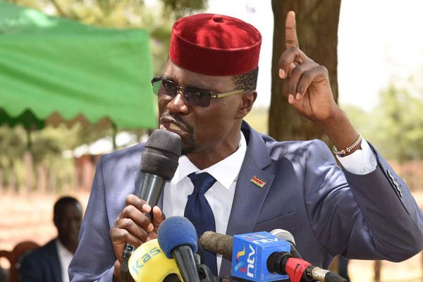 Kimilili MP Didmus Barasa during a church fundraiser in Kapseret Constituency in March 2019 (Courtesy Daily Nation)