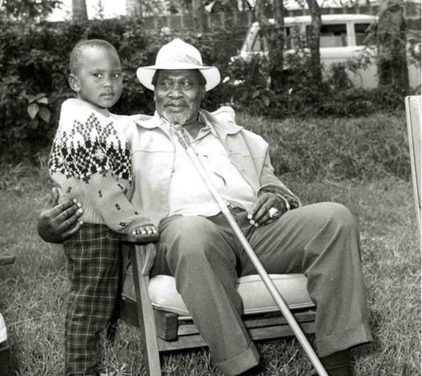 An archive photo of President Uhuru Kenyatta and his father. Jomo Kenyatta.