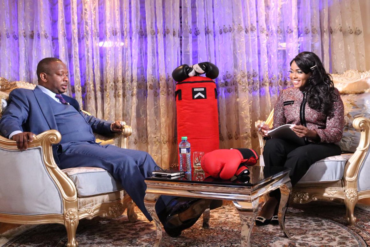 Nairobi Governor Mike Sonko and TV host Anne Kiguta.