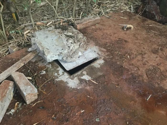 A cemented water tank in Cohen's residence. The billionaire's body was found in the tank on Friday, September 13.