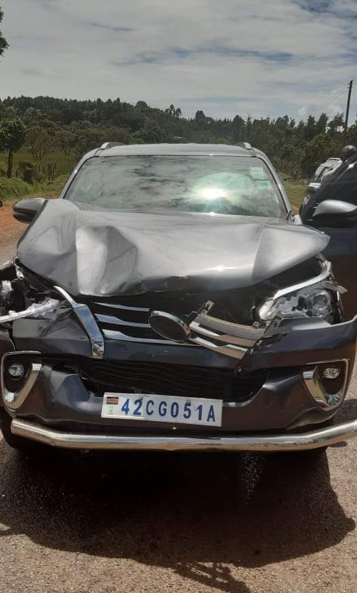 Kisumu County Assembly acting speaker Elisha Oraro's vehicle that was involved in a road accident on Friday, November 15