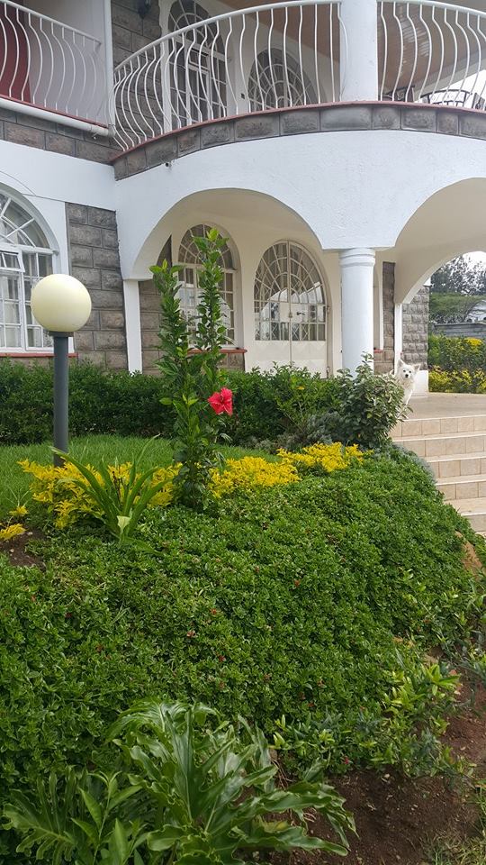 Linus Kaikai's mansion emblazoned in white. It is located in Rongai, Kajiado County.