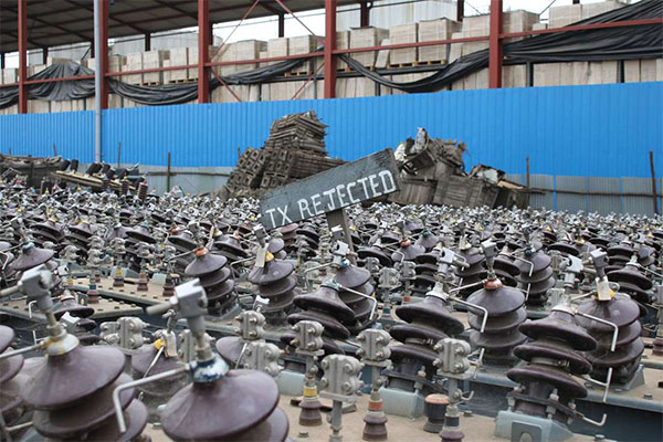 A cache of defective transformers at Kenya Power's storage yard in Nairobi's Industrial Area. 