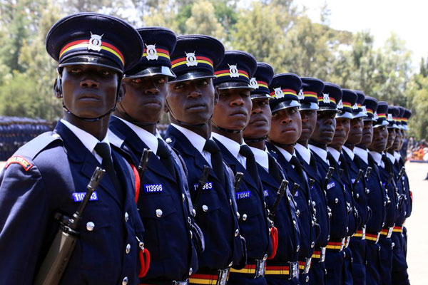 Officers from the National Police Service Pictured.