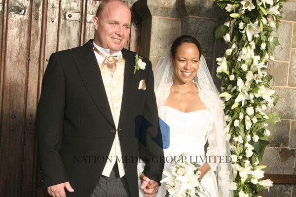 Wairimu Njonjo and her husband a German marine conservationist, Volker Bassen, during their wedding in 2004 (Daily Nation)