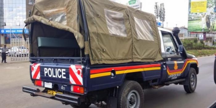 A police vehicle in Kenya.