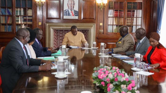 President Uhuru Kenyatta charing a meeting at State House on December 18, 2019.
