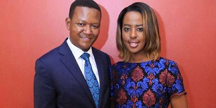 Machakos governor, Alfred Mutua and his wife Lilian Ng'anga pose for a photo. The first lady disclosed that persistency, charm and consistency by the governoe won her heart.