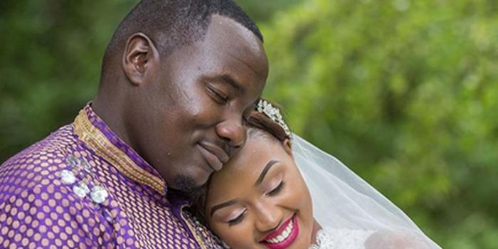 Citizen TV anchor Willis Raburu and wife Marya Prude during their wedding in May 2017.