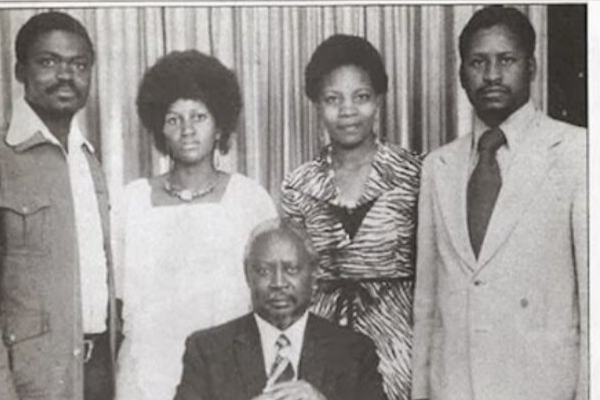 A photo of Jaramogi Odinga ()seated) with his children.