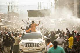 Another of Raila's car bearing the same number plate at a past campaign rally.