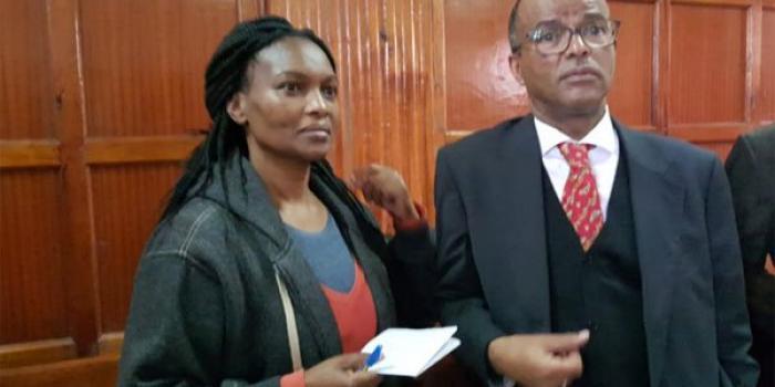 Sarah Wairimu (left) with her lawyer Philip Murgor on September 6, 2019. Wairimu claimed Cohen's will had been manipulated.