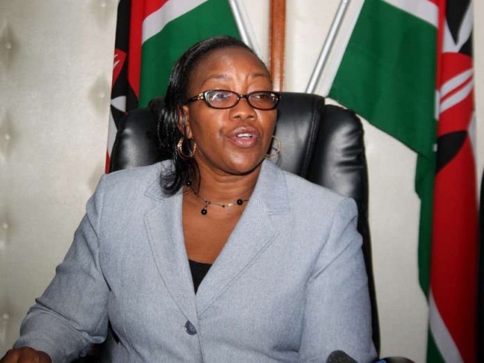 Health CS Sicily Kariuki who was summoned by Senates Adhoc Committee after her ministry cancelled a tender with SevenSeas Technology valued at Ksh4.9 billion.