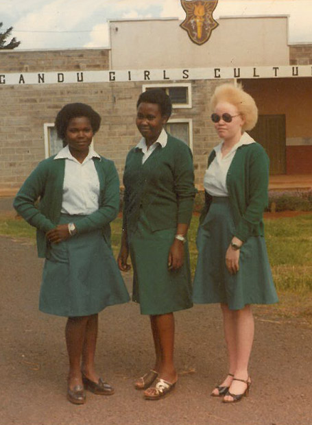 Justice Mumbi Ngugi (R) in an undated photo at Ngandu Girls High School