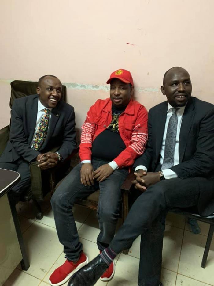 Governor Mike Sonko with his lawyers Mutula Kilonzo Jnr and Kipchumba Murkomen.