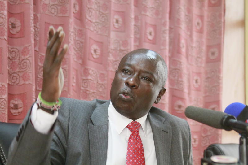 Mathira MP Rigathi Gachagua addressing members of the fourth estate at Parliament Buildings in 2018.