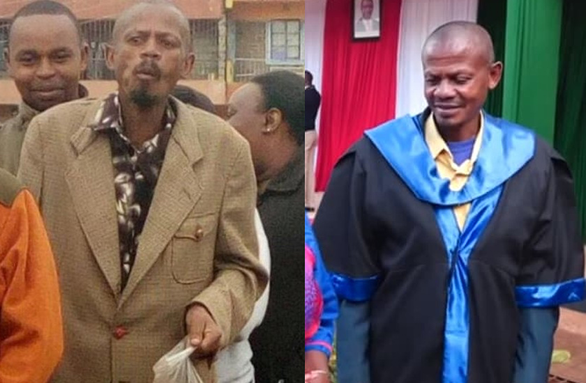 Martin Kamotho. This is the photo that brought him fame and the name Githeriman that he has become associated with all his life, and when he graduated.